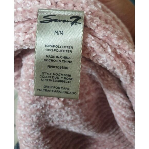 Seven7 Women's Chenille Open Front Cardigan Sweater M Pink So Soft - Picture 8 of 8